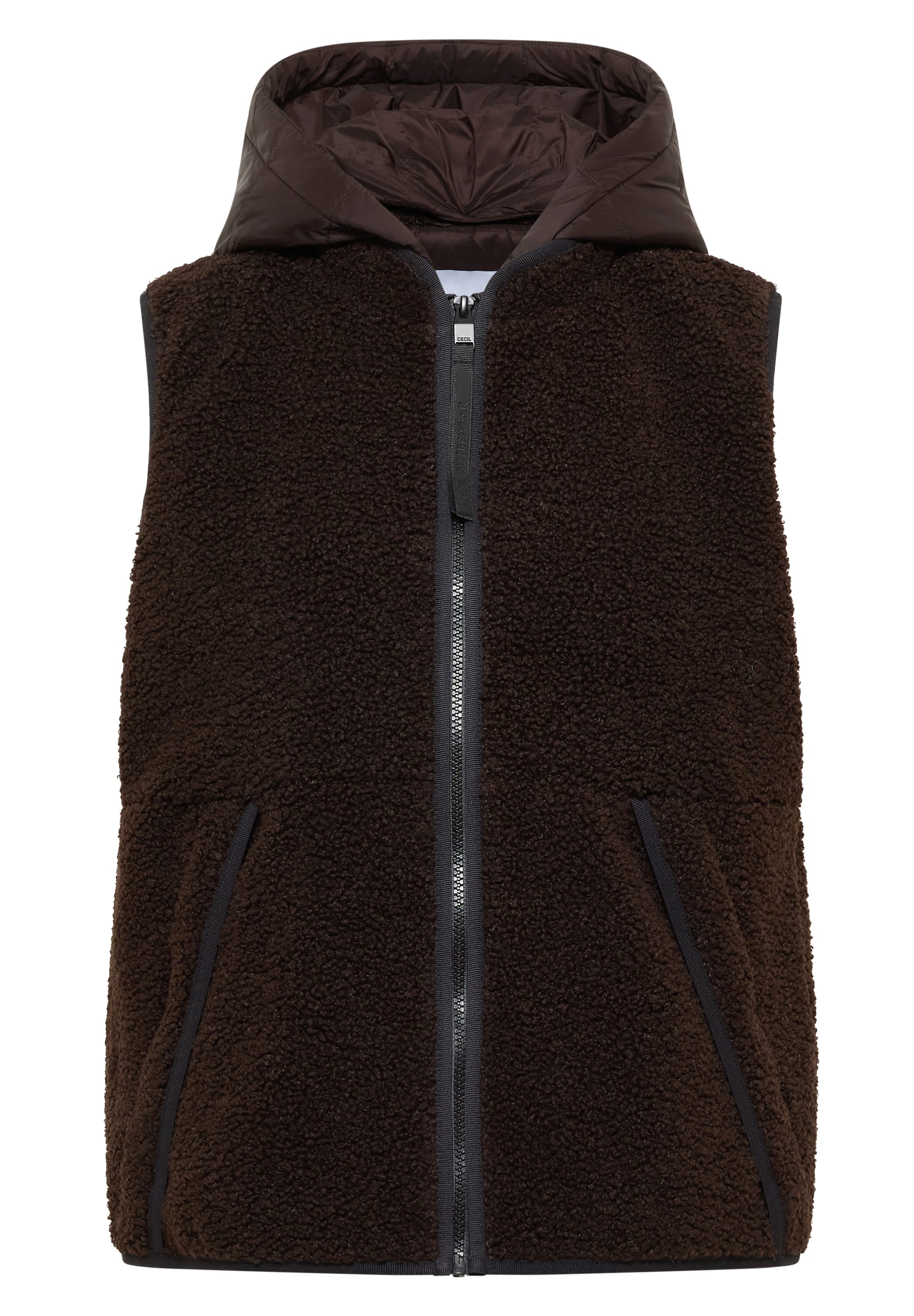 CECIL Vest in Brown: front