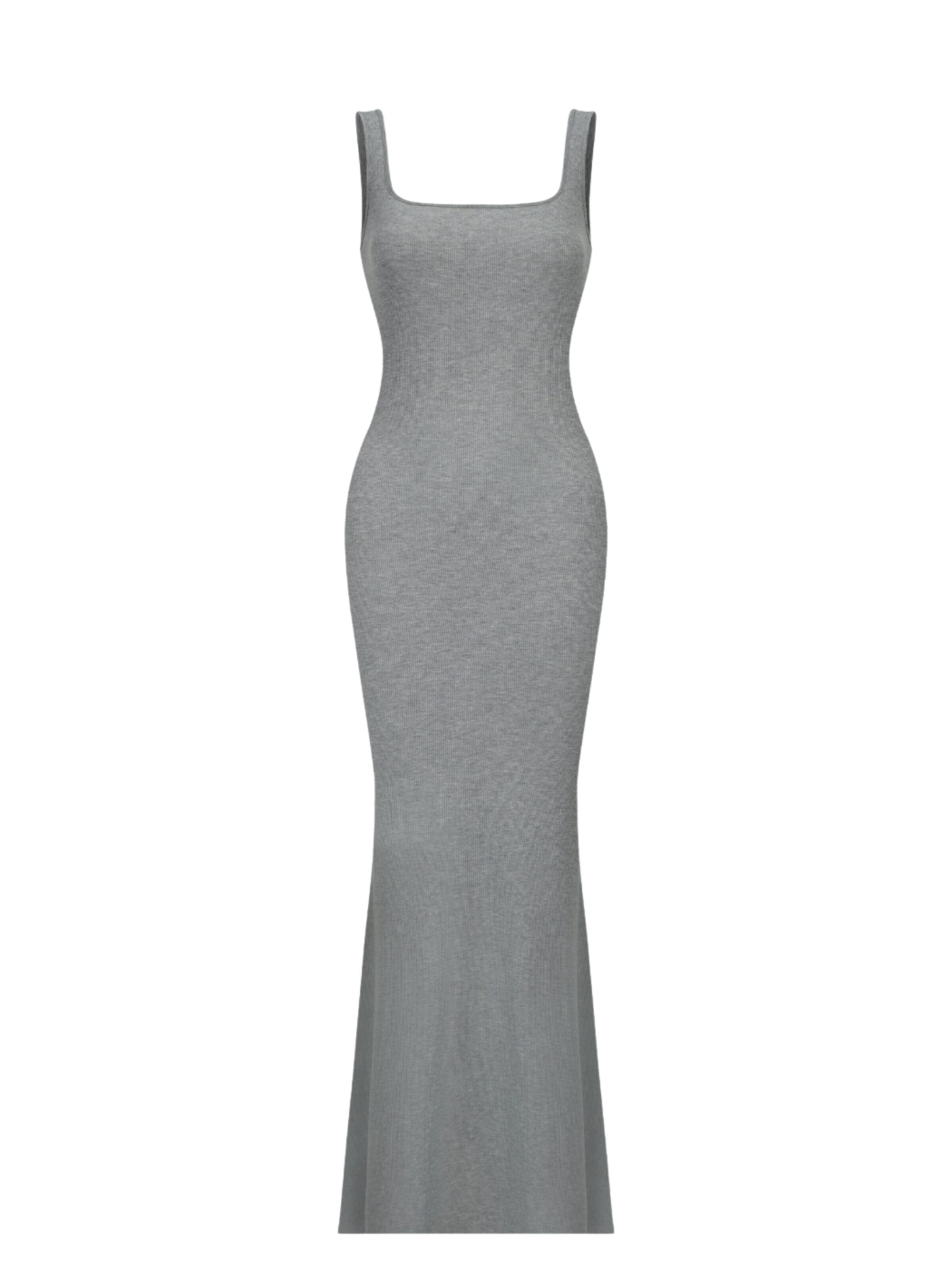 Robe 'Ribbed Tank Top Maxikleid' cfab (formerly creamy fabrics) en gris : devant