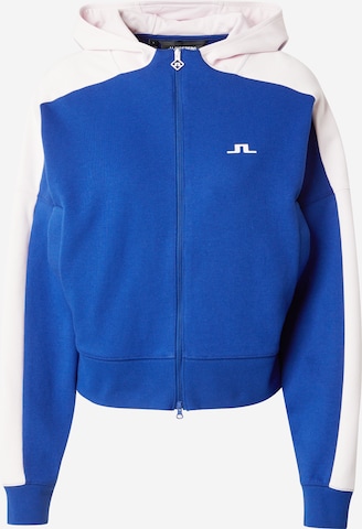 J.Lindeberg Athletic Zip-Up Hoodie 'Amelia' in Blue: front