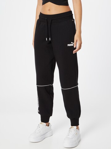 PUMA Tapered Workout Pants in Black: front