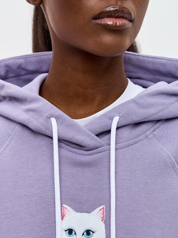 Sweat-shirt CAT by Maniita Lacitta en violet