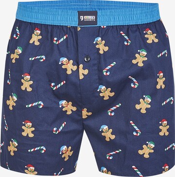 Happy Shorts Boxershorts 'X-Mas' in Blauw: voorkant