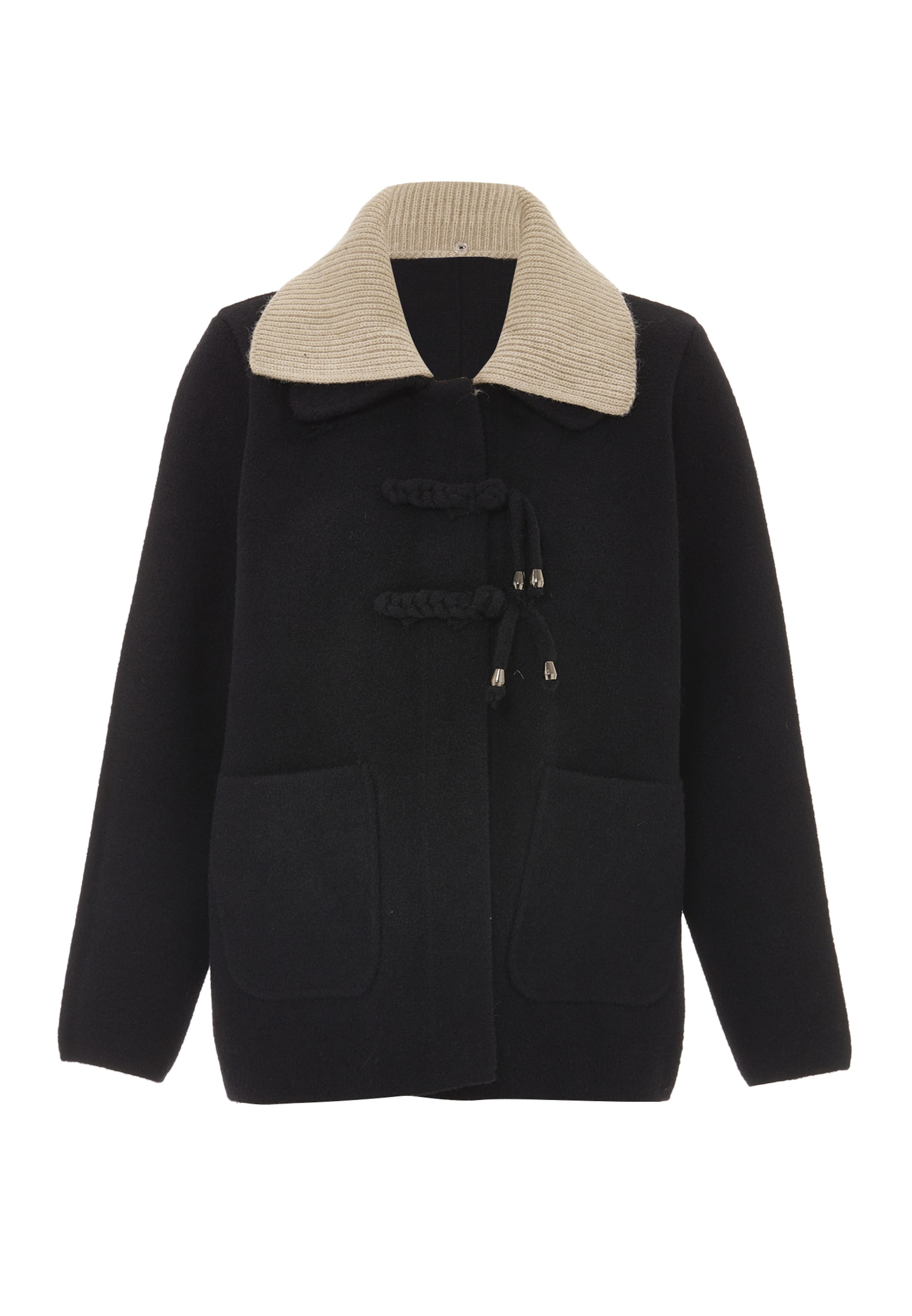 juoda caneva Kardiganas: priekis