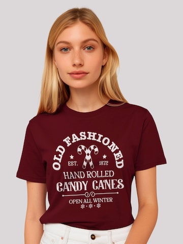 F4NT4STIC Shirt 'Cany Canes' in Rood: voorkant