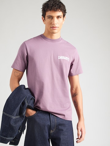 Carhartt WIP Μπλουζάκι 'University Script' σε λιλά: μπροστά
