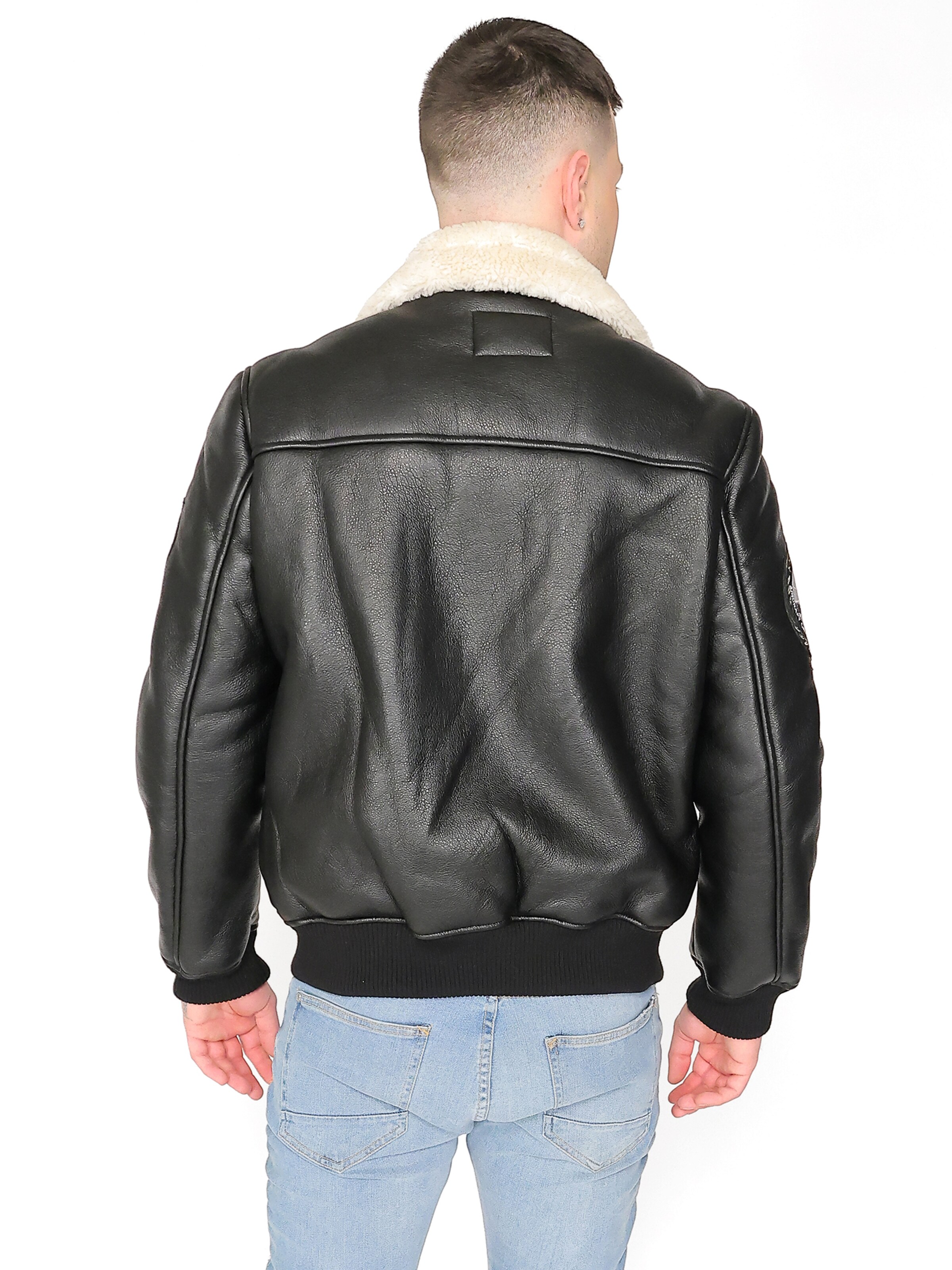 TOP GUN Lederimitatjacke ' TG20213035 ' in Schwarz