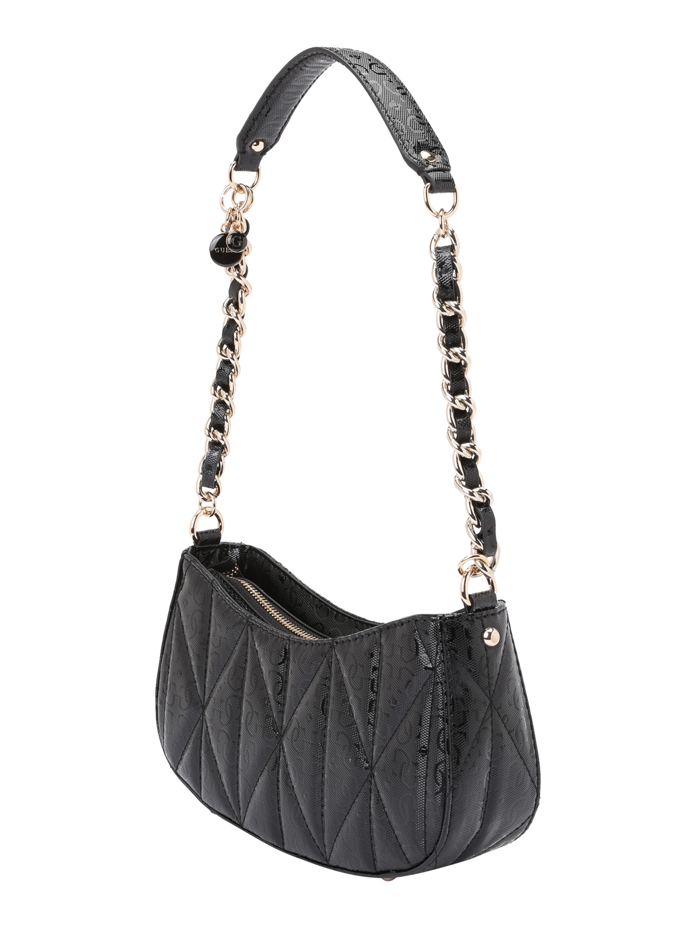 GUESS Τσάντα ώμου 'ALDINA TOP ZIP SHOULDER BAG' σε μαύρο