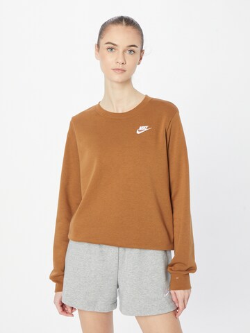 Nike Sportswear Sweatshirt 'Club Fleece' in Braun: predná strana