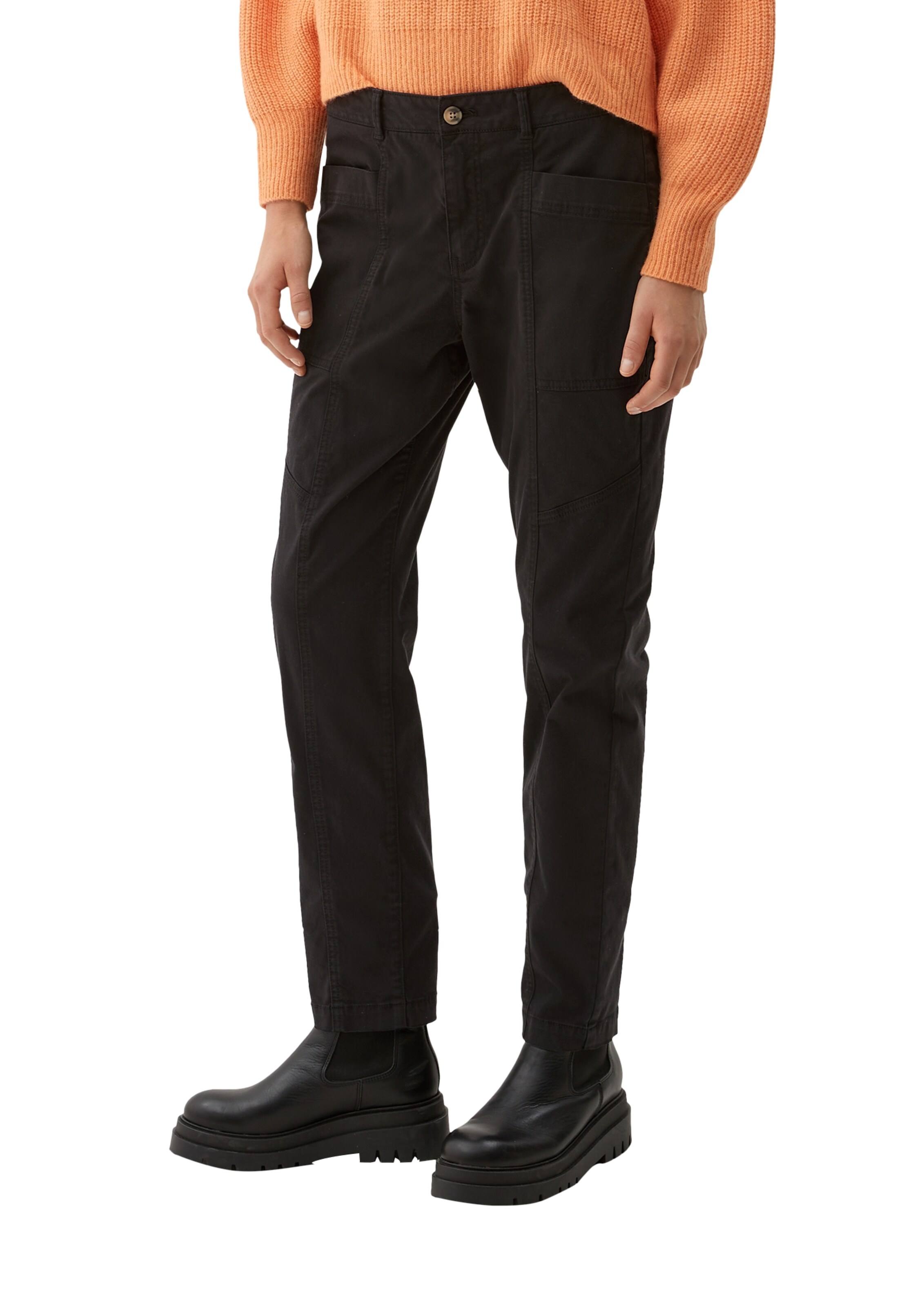 s.Oliver Regular Hose in Schwarz: Vorderseite