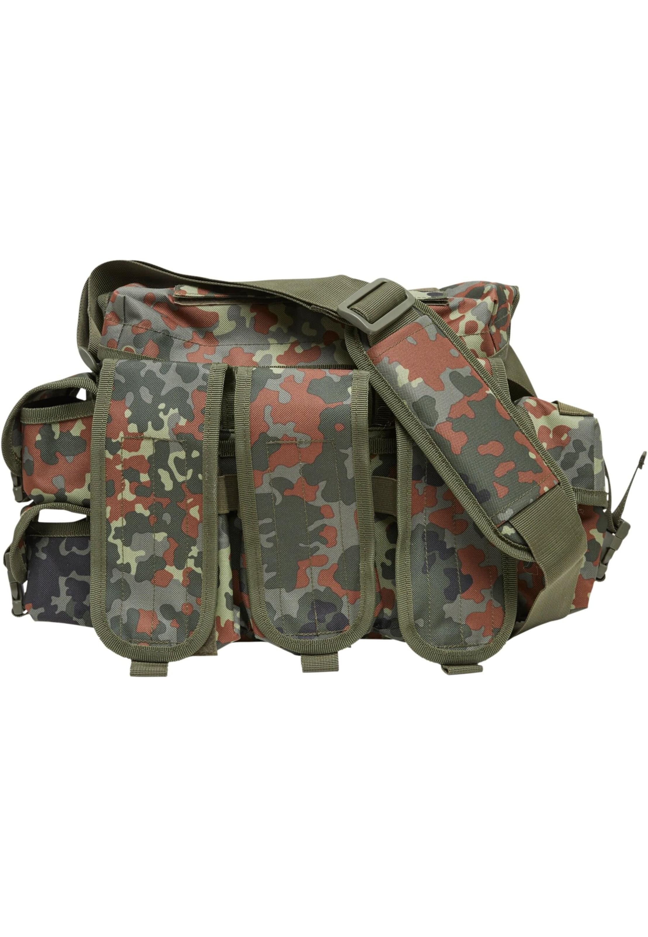 Borsa da viaggio Brandit di colore grigio scuro / verde / arancione, Visualizzazione prodotti