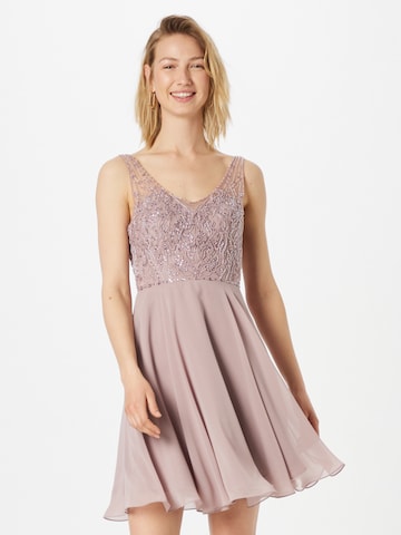 Robe de cocktail Laona en violet : devant