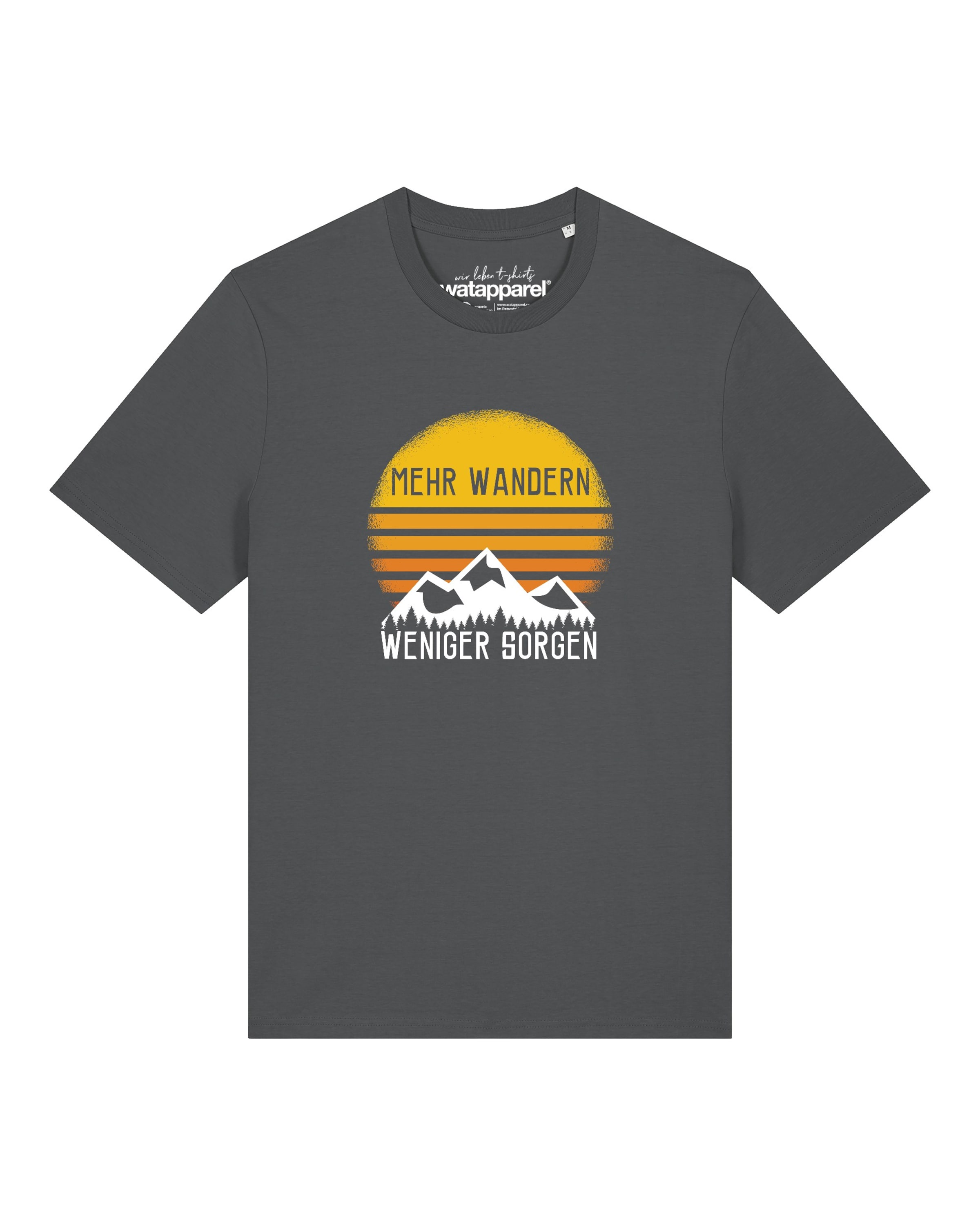 T-Shirt 'Mehr Wandern' Watapparel en gris : devant