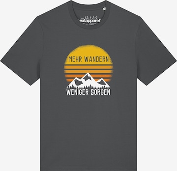 T-Shirt 'Mehr Wandern' Watapparel en gris : devant