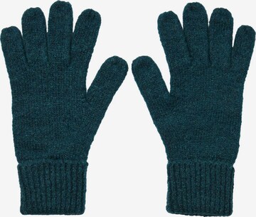 PIECES Full Finger Gloves in Blue: front