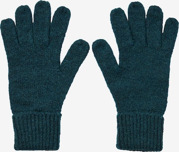 PIECES Full Finger Gloves in Blue: front