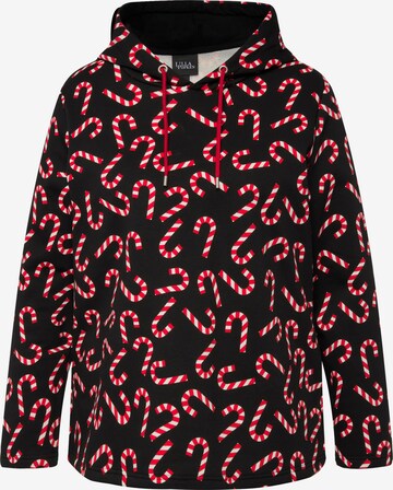 Sweat-shirt Ulla Popken en noir : devant