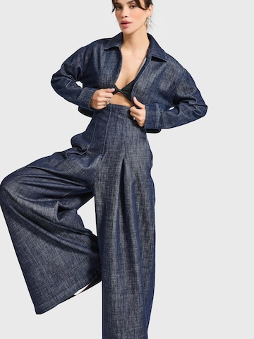Gilet 'Cropped Denim Jacket' IT'S BASIC en bleu