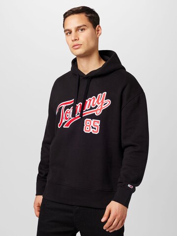 Tommy Jeans Sweatshirt 'College 85' in Zwart: voorkant
