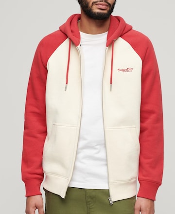 Superdry Zip-Up Hoodie 'Essential' in Beige