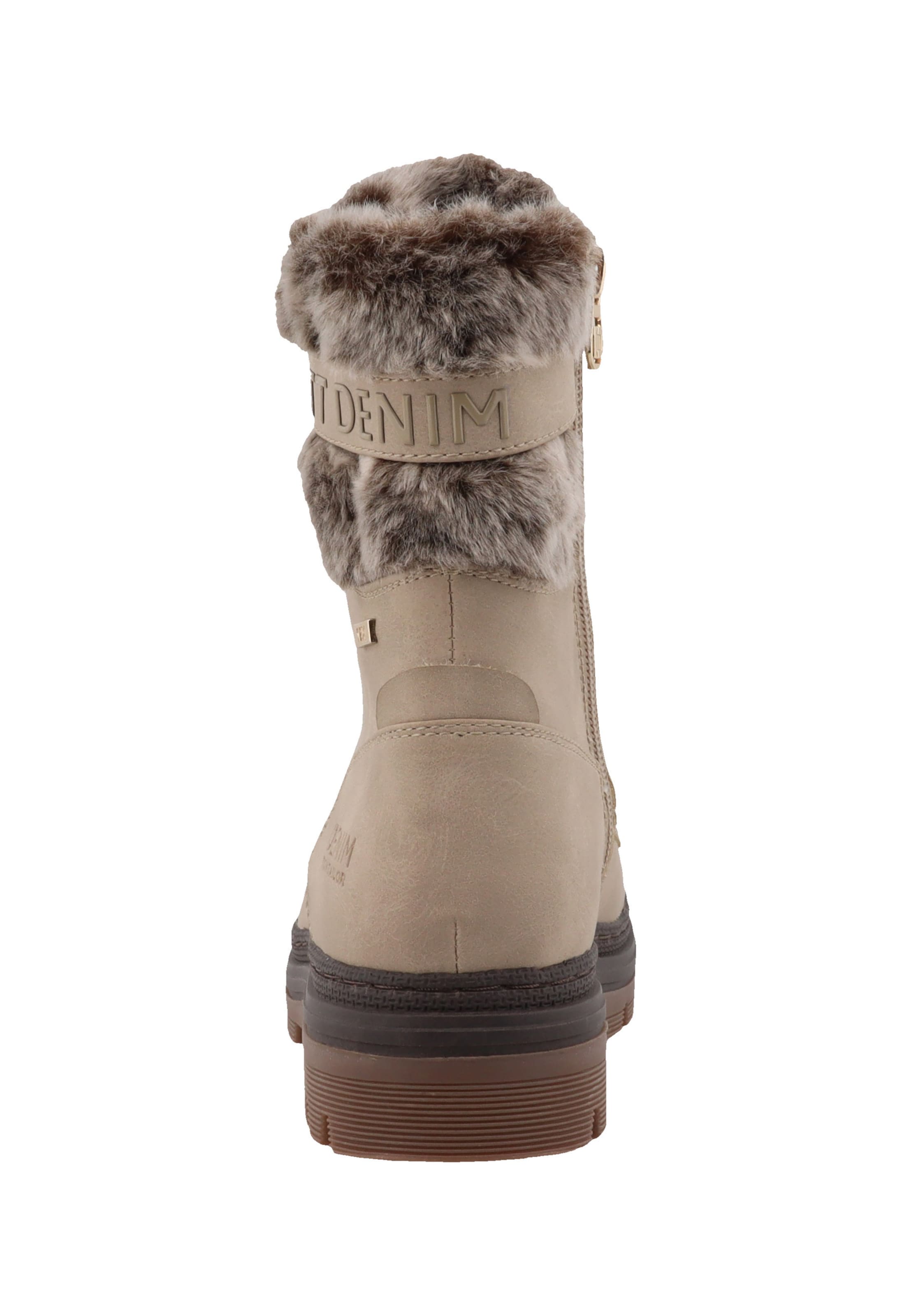 TOM TAILOR Schnürstiefel in Beige