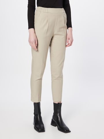 Sisley Regular Trousers with creases in Beige: front