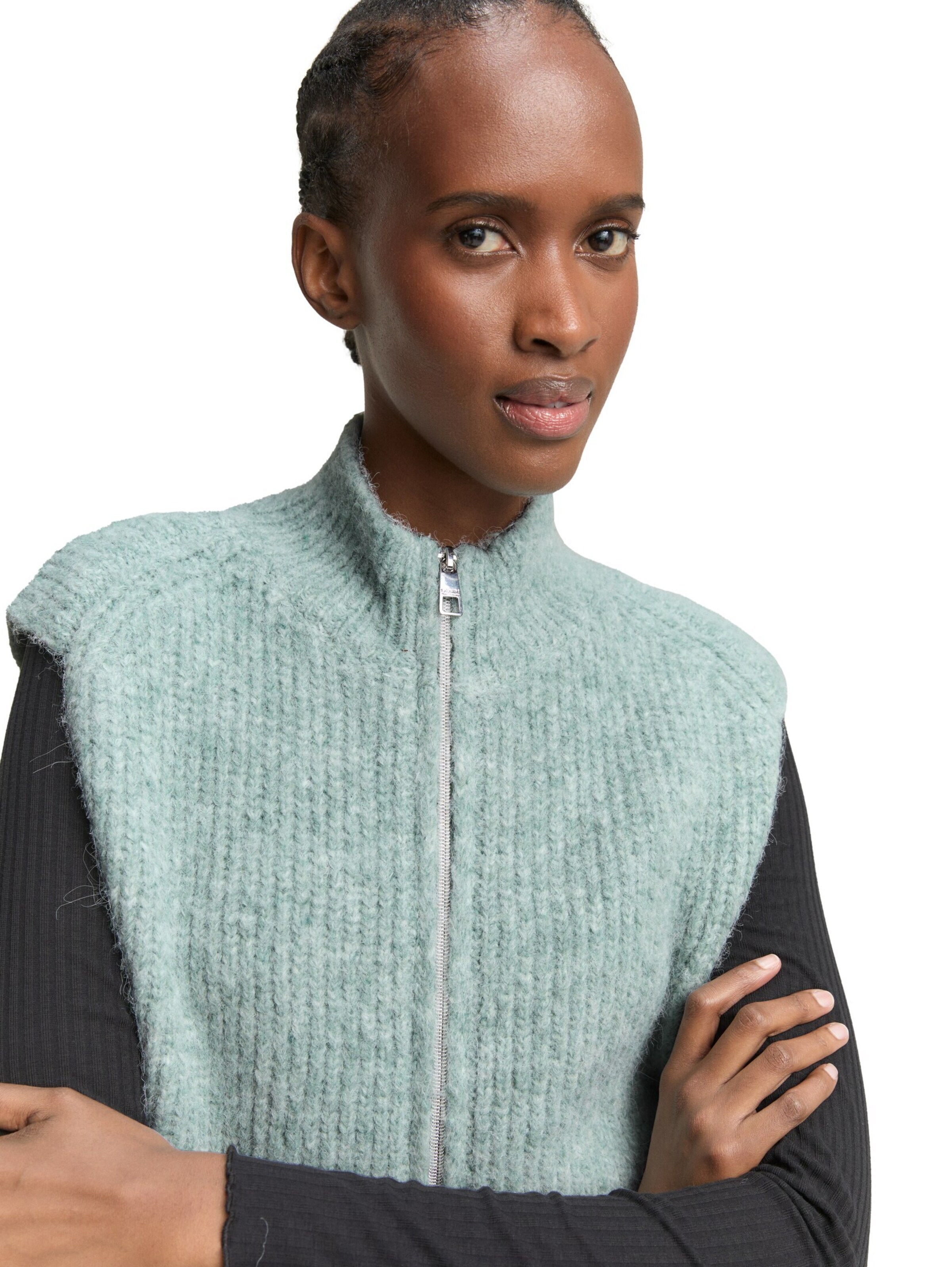 TOM TAILOR DENIM Gebreid vest in Blauw