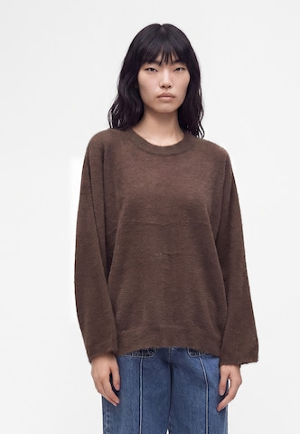 AMERICAN VINTAGE - Pullover oversized 'SAPOWOOD' em castanho: frente