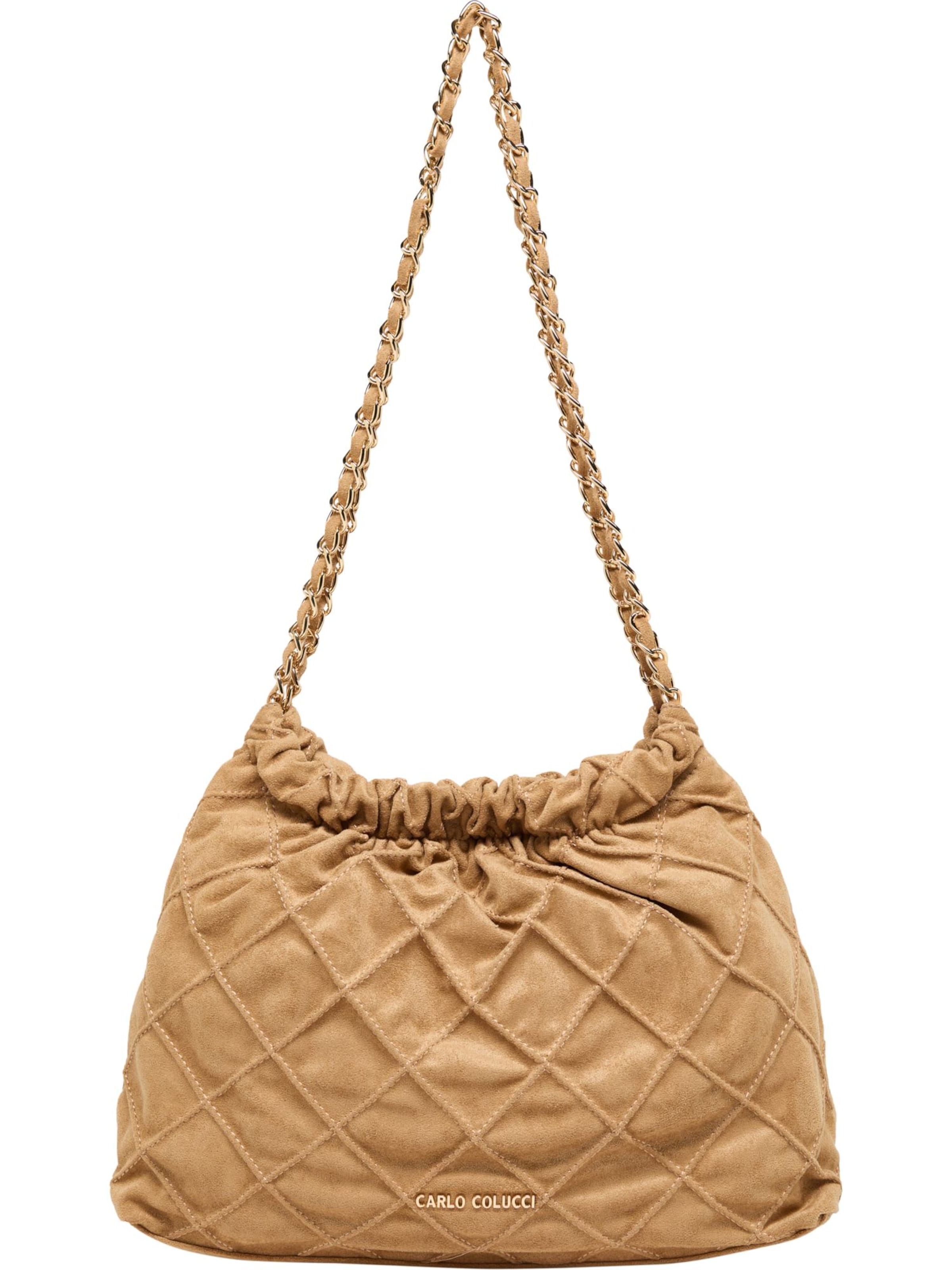 Carlo Colucci Shoulder Bag in Beige: front