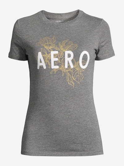 AÉROPOSTALE T-shirt 'MAY' en jaune / gris chiné / blanc, Vue avec produit