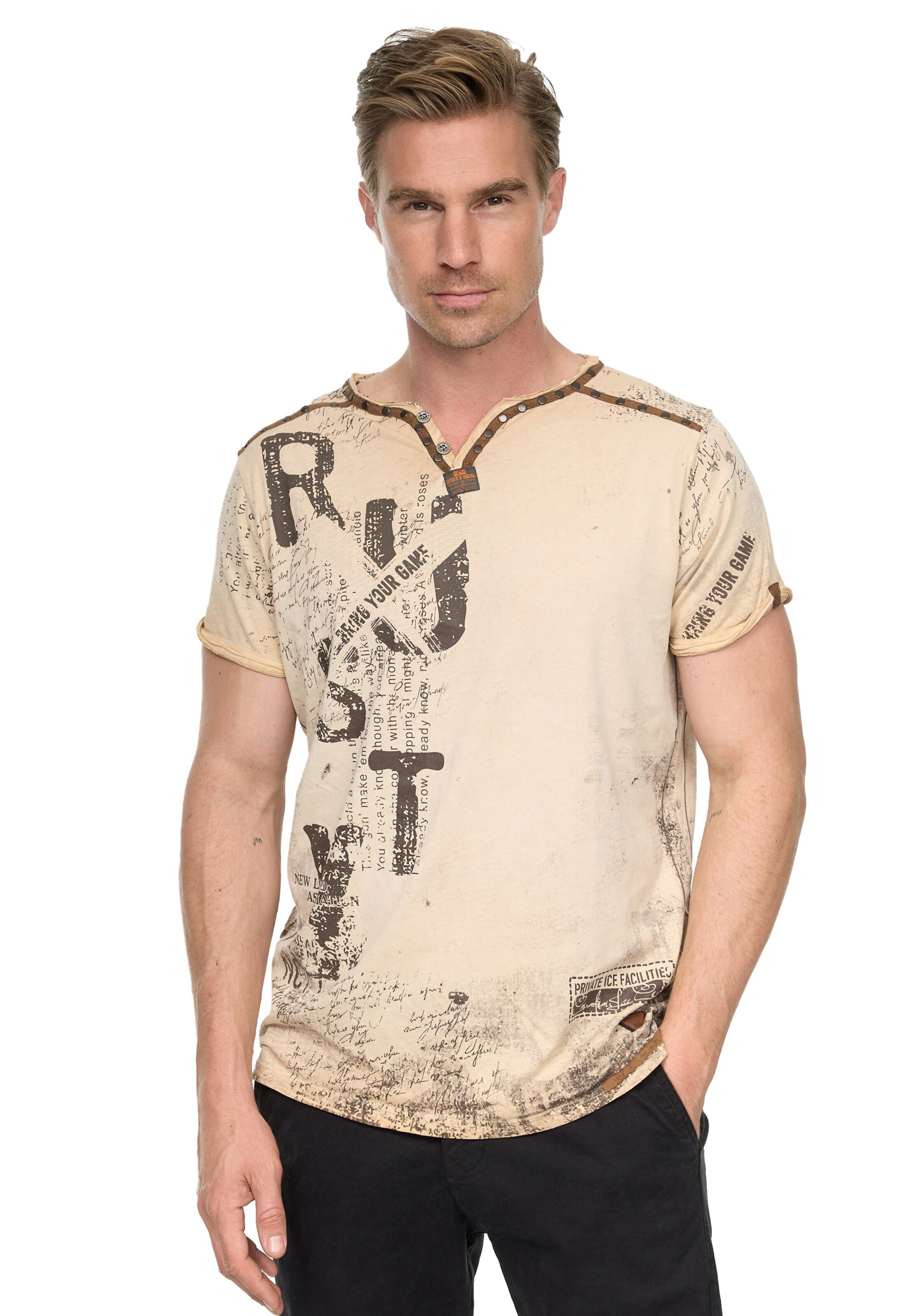 Rusty Neal T-Shirt in Beige: Vorderseite