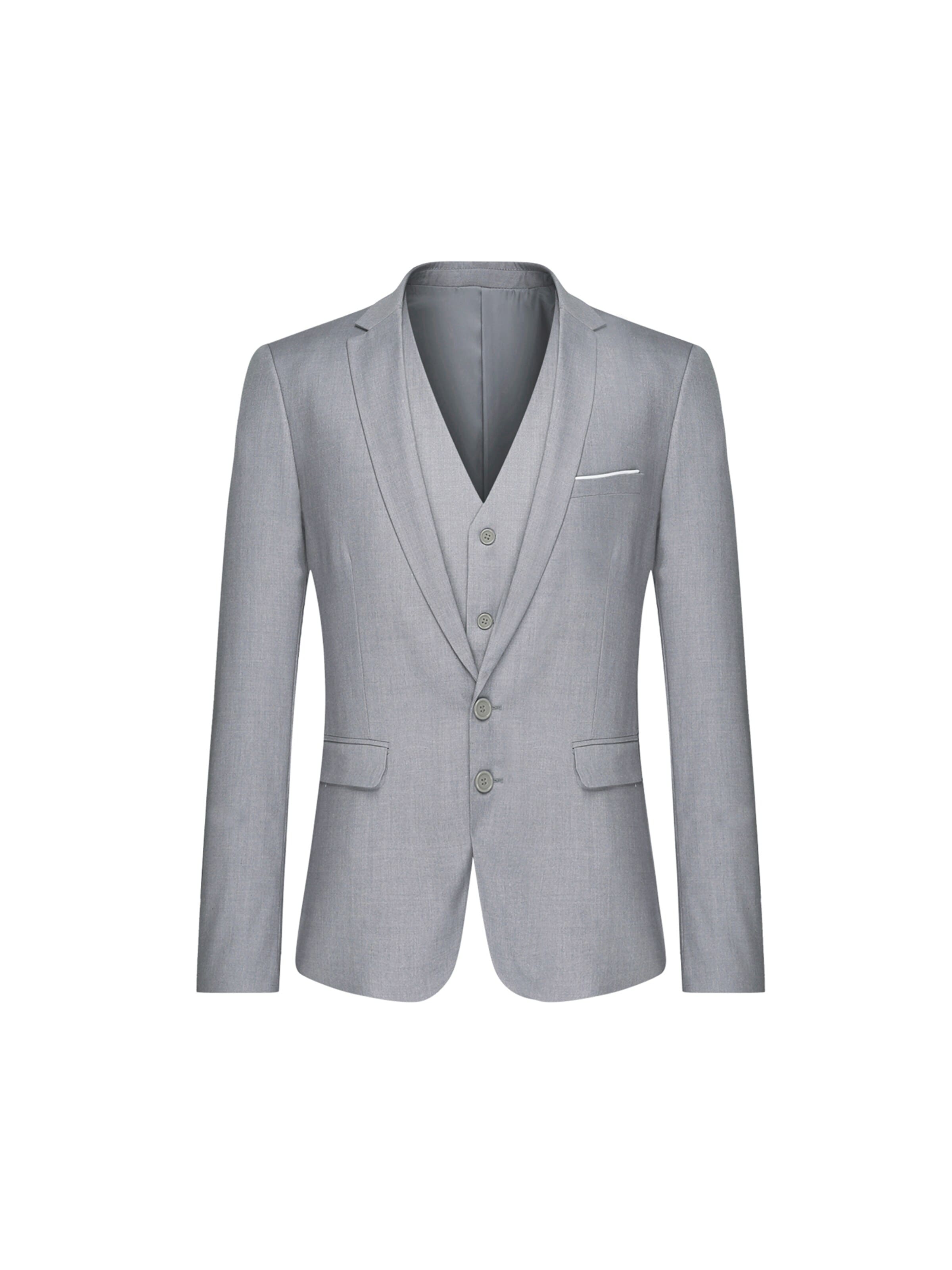 YOUTHUP Slim fit Suit 'Schlicht' in Grey