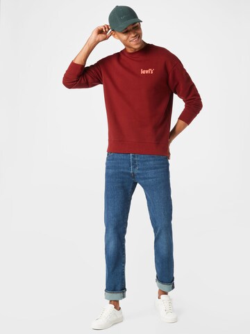 LEVI'S ® Sweatshirt 'Relaxd Graphic Crew' i rød