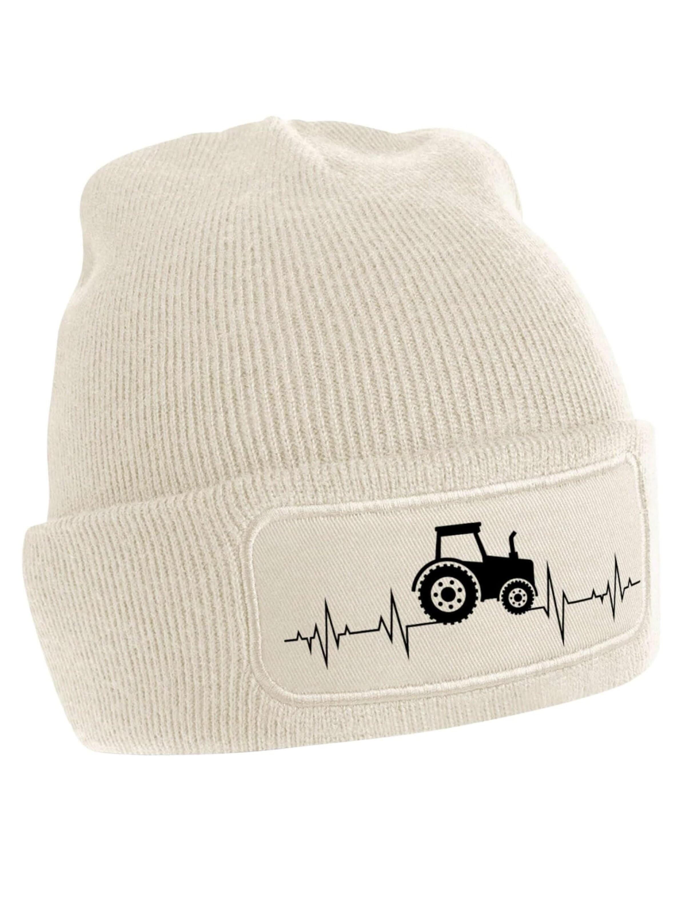 Youth Designz Mütze 'Heartbeat Traktor'‌‌‌‌‌ in Beige