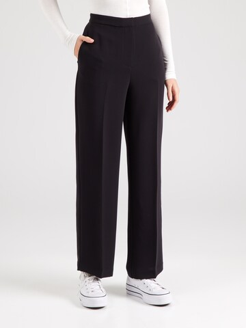 TOMMY HILFIGER Regular Trousers with creases in Black: front