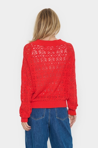 SAINT TROPEZ Gebreid vest 'Juna' in Rood