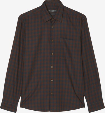 Marc O'Polo Comfort fit Button Up Shirt in Brown: front