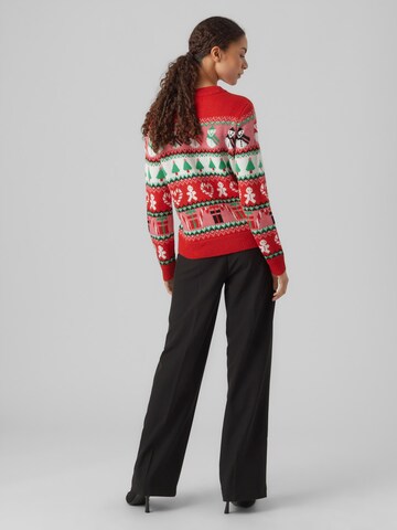 VERO MODA Sweter 'Xmas' w kolorze czerwony