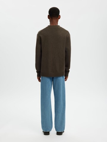 Vestes en maille 'SLHCody' SELECTED en marron