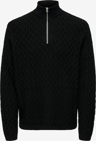 Pull-over 'ONSLEONARD' Only & Sons en noir : devant