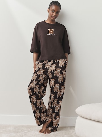 Pyjama Next en marron : devant