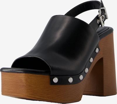 Bershka Sandales en noir, Vue avec produit