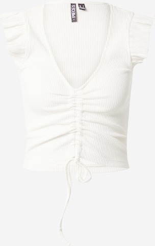 PIECES Shirt 'Tegan' in Wit: voorkant