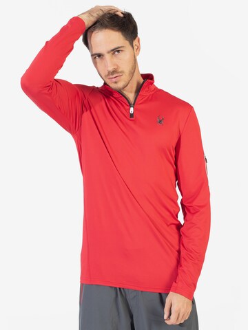 Sweat de sport Spyder en rouge : devant