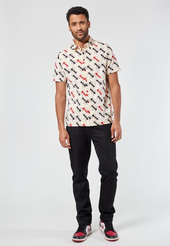 4funkyflavours - Ajuste regular Camisa 'Empire Ants' en blanco