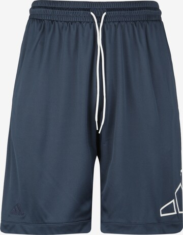 ADIDAS PERFORMANCE Workout Pants 'Big Logo' in Blue: front