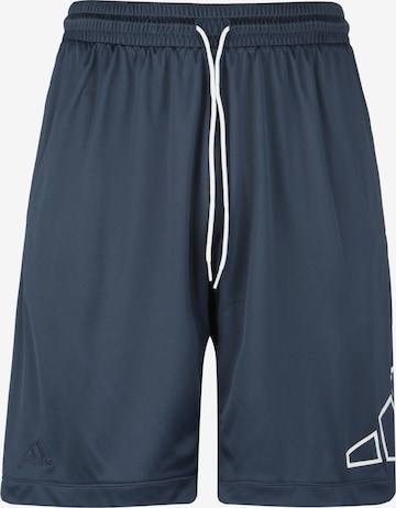 ADIDAS PERFORMANCE - Loosefit Pantalón deportivo 'Big Logo' en azul: frente