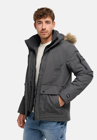 INDICODE JEANS Winter Jacket 'Mois' in Grey
