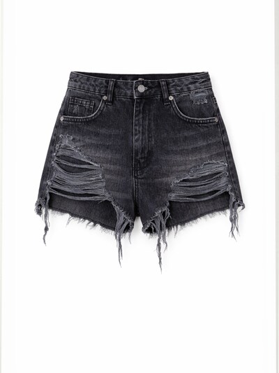 IT'S BASIC Jean 'Mini Denim Short' en noir denim, Vue avec produit