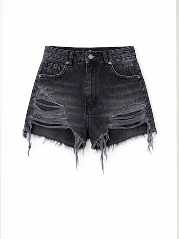 IT'S BASIC Regular Jeans 'Mini Denim Short' in Zwart: voorkant