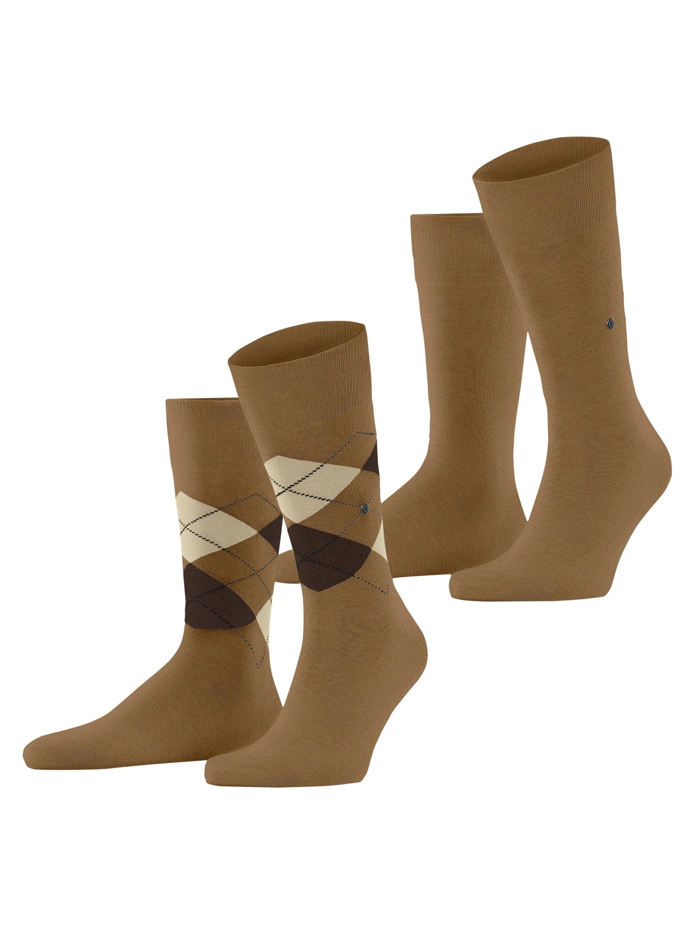 BURLINGTON Socken 'Everyday Argyle Mix 2-Pack'‌‌‌‌‌‌‌‌‌‌ in Braun: Vorderseite